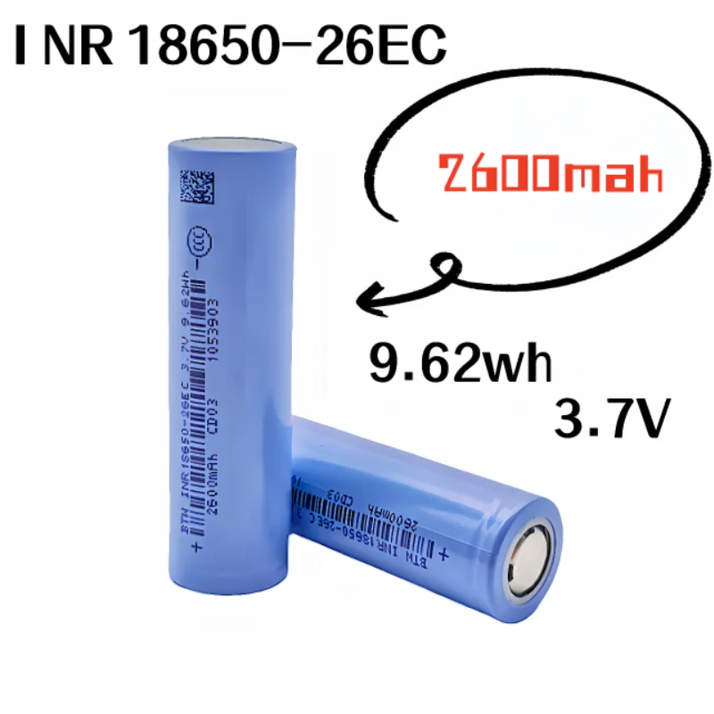 1-20pcs 18650 2600mAh 3.7V lithium-ion rechargeable battery  for high power consumption of flash Vaping