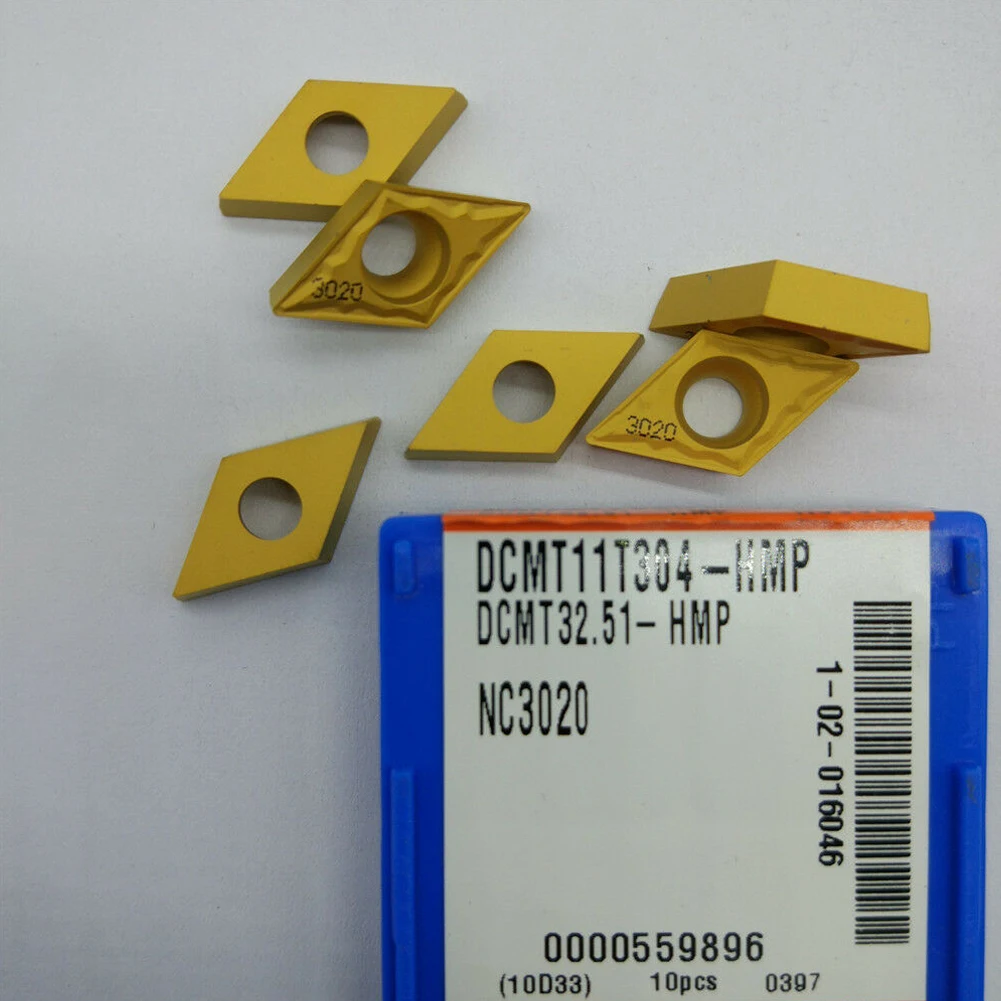 

Brand New CNC Carbide Turning Inserts 10 Pcs/box Blade Cutting Saw DCMT11T304-HMP DCMT32.51 Indexable Practical