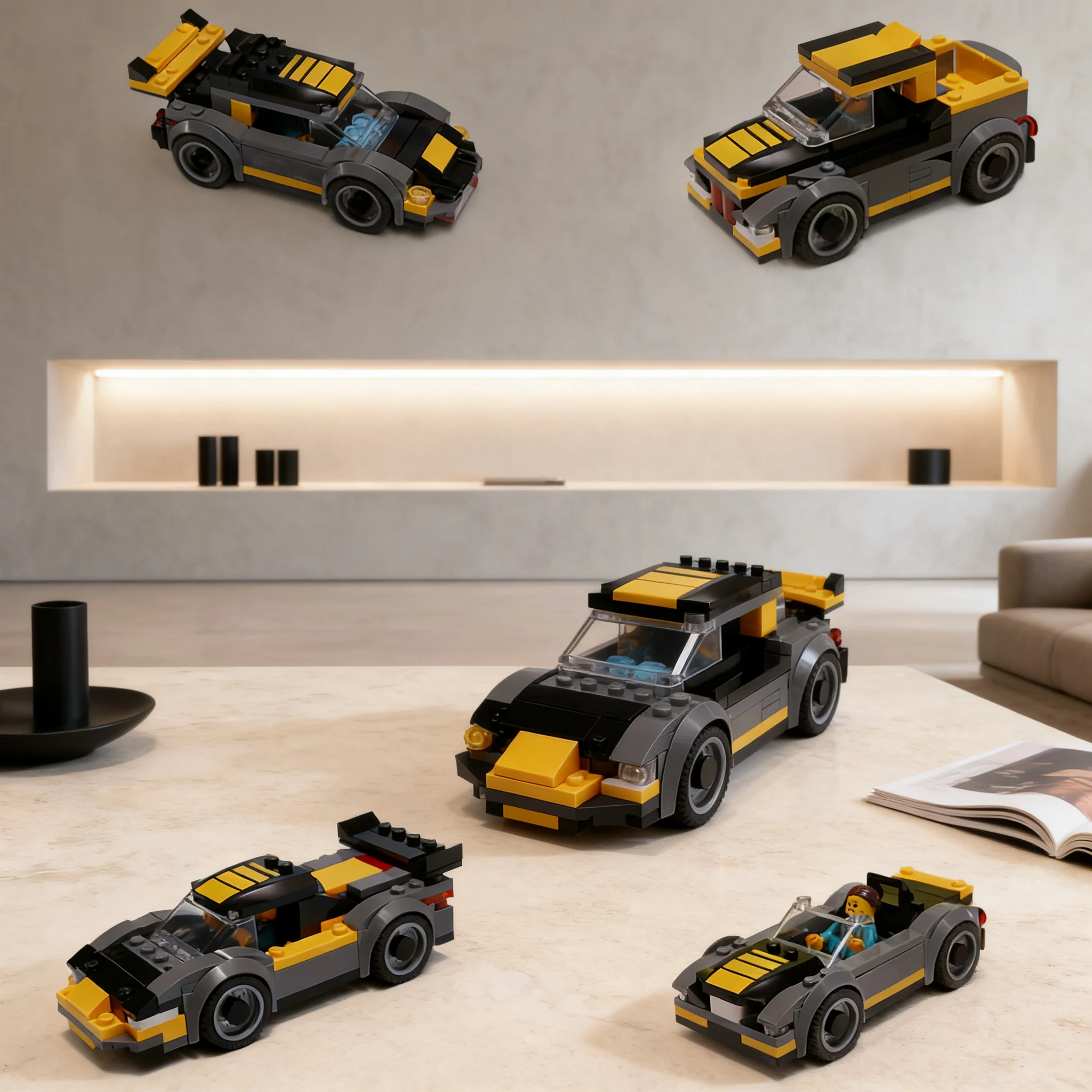 583pcs MOC Custom Cars City Model Building Blocks Architecture Toy Christmas Gifts Birthday Education Brick Assemble Creative