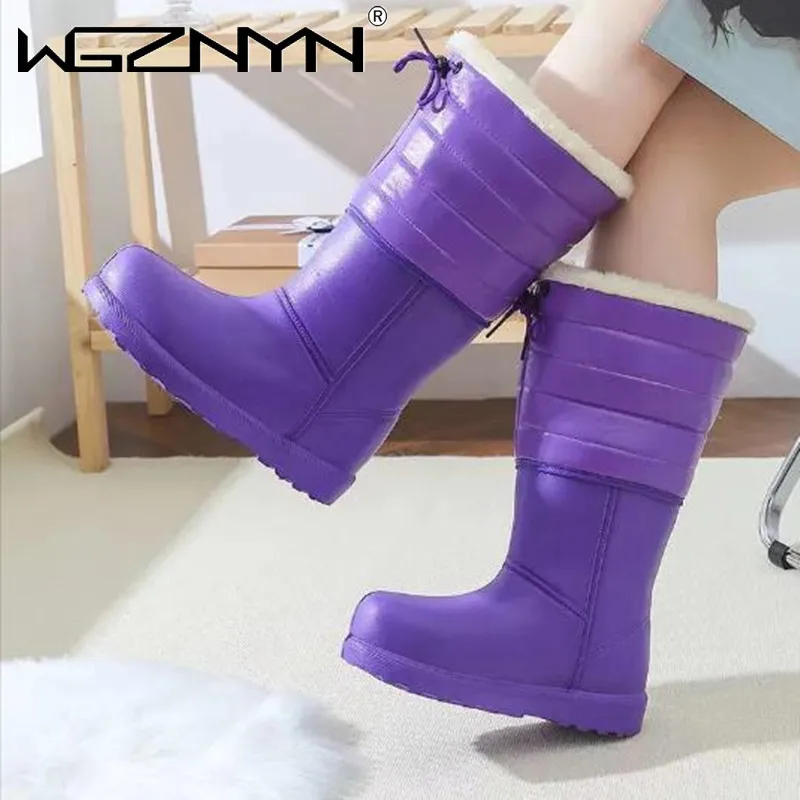 2024 New Luxury Designer Women Winter EVA Waterproof Booties Girl Classic Snow Boot Plush Ankle Short Boots Female Rainboots