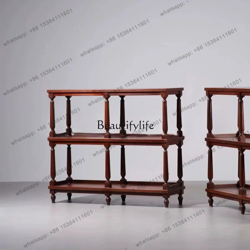 Customizable French Retro Multi-layer Storage Rack Solid Wood Medieval Storage Wall Hanging Ornament Display Storage Rack