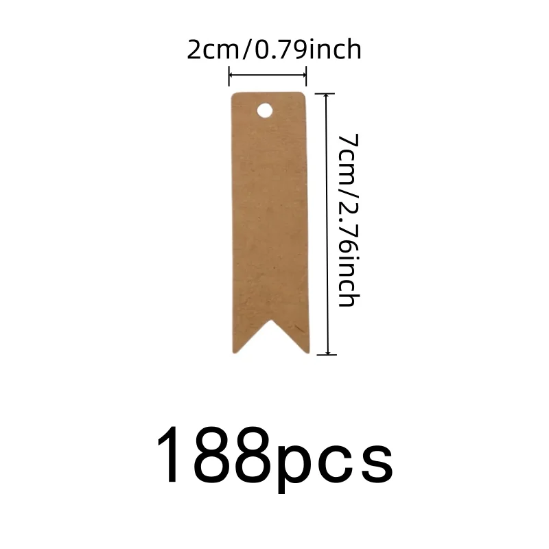 Pre-Punched Hanging Hole Writable Gift Tags 188 pcs, perfect for Baking Package Tags, Lightweight Paper Card