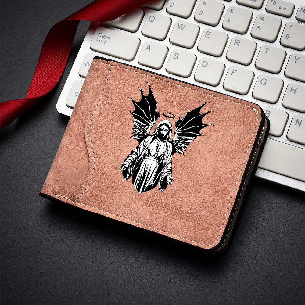 Men's Casual Printed Wallet Portable Multi-Card Slot Credit Card Holder Compact Short Wallet