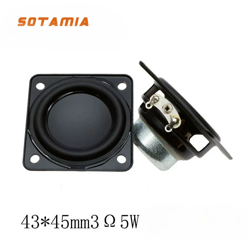 SOTAMIA 2 Altavoces de Audio de 43x45mm, 3 Ohmios, 5W, Woofer de Alta Fidelidad, Altavoz de Bajos para Modificación de Altavoces Bluetooth JBL