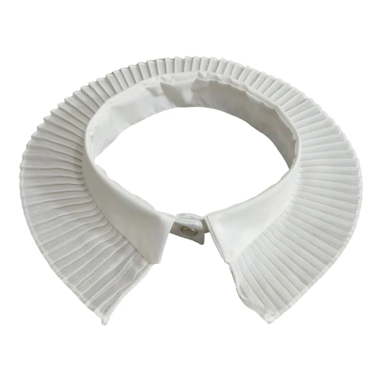 Fashion Pleated Detachable Faux Collar Decorative Shawl Wrap for Women's Outfit Dropship