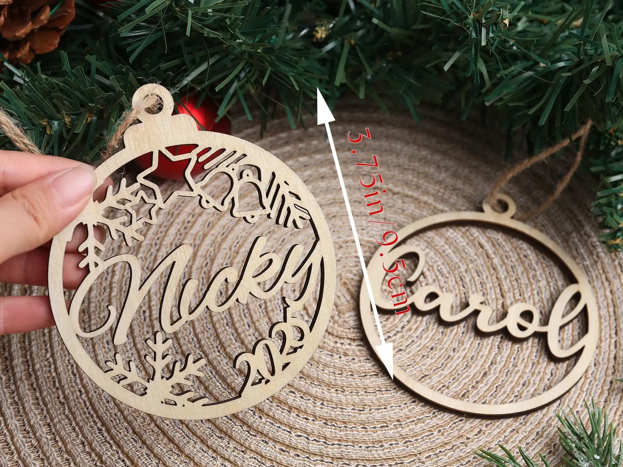 Personalized Christmas Ornaments With Name Custom Wooden Christmas Tree Xmas Decor Christmas Gift Tag Laser Cut Name Ornament