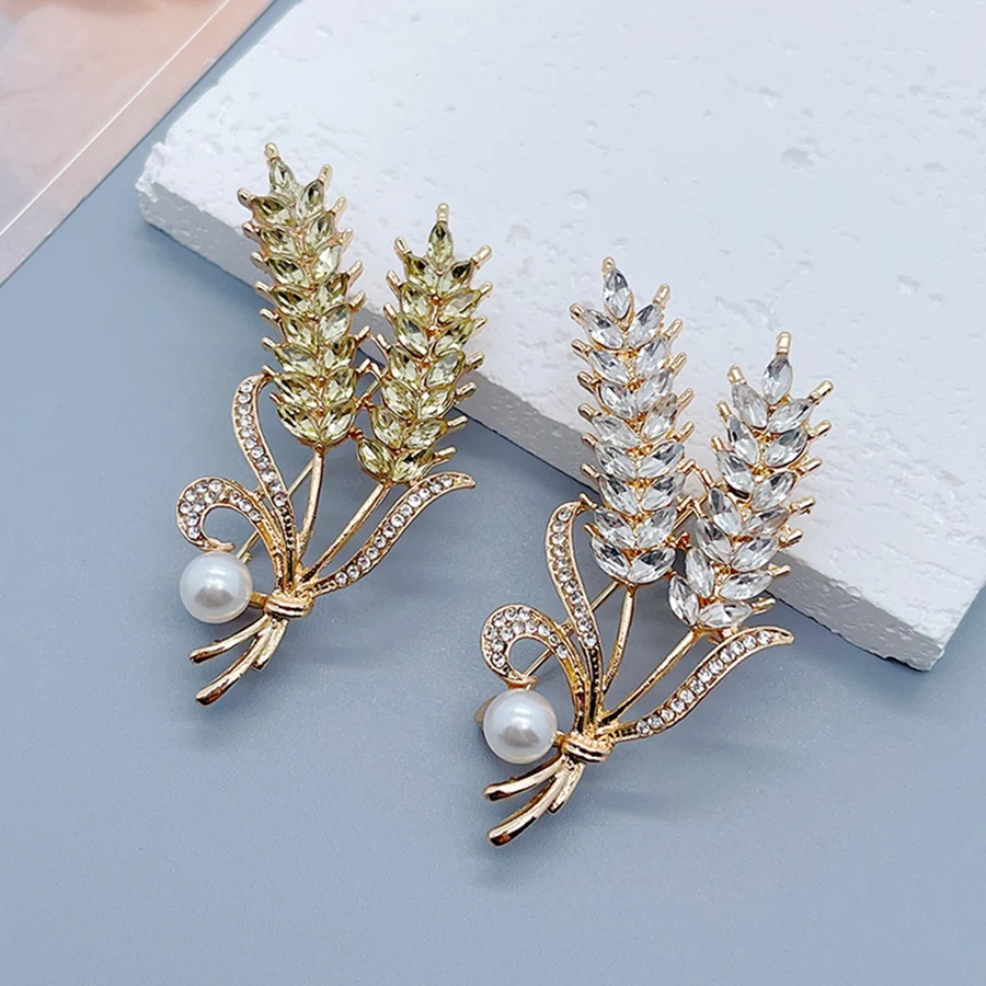 EASYA luxury rice ear cherry brooches for 2024 fashion charm women's jewelry boho vintage bridal wedding gift for guests