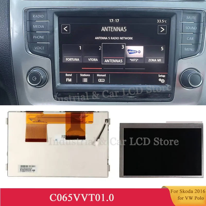 C065VVT01.0 6.5 Inch LCD Display Screen For  MIB Radio Navigation C065VVT01 C065VVT01.O LCD Replacement