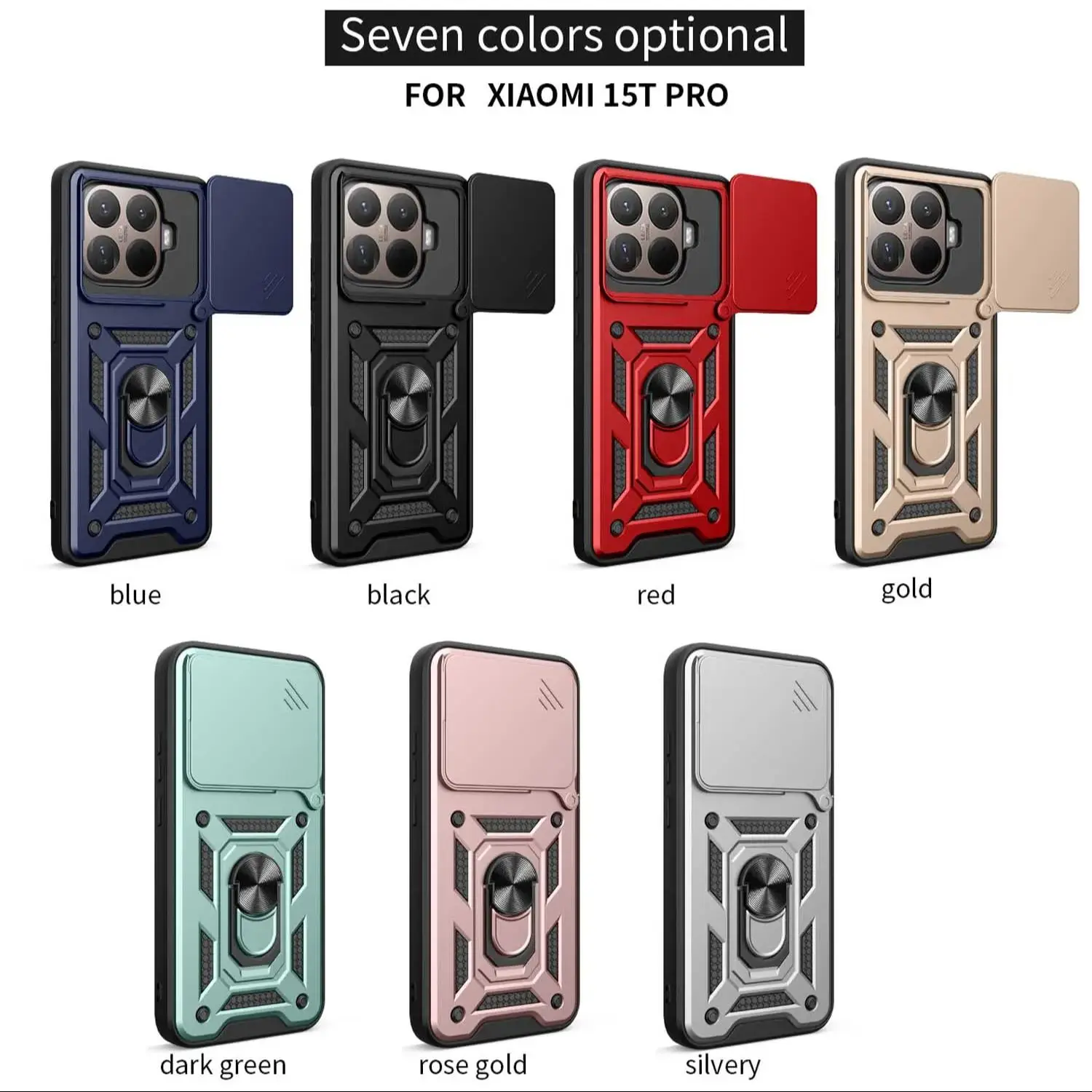 حافظة حماية مدرعة لهاتف Xiaomi 15 14 T Pro مع حلقة مغناطيسية لهاتف Xiaomi 17 Pro Max 15Pro مع حماية للكاميرا #6