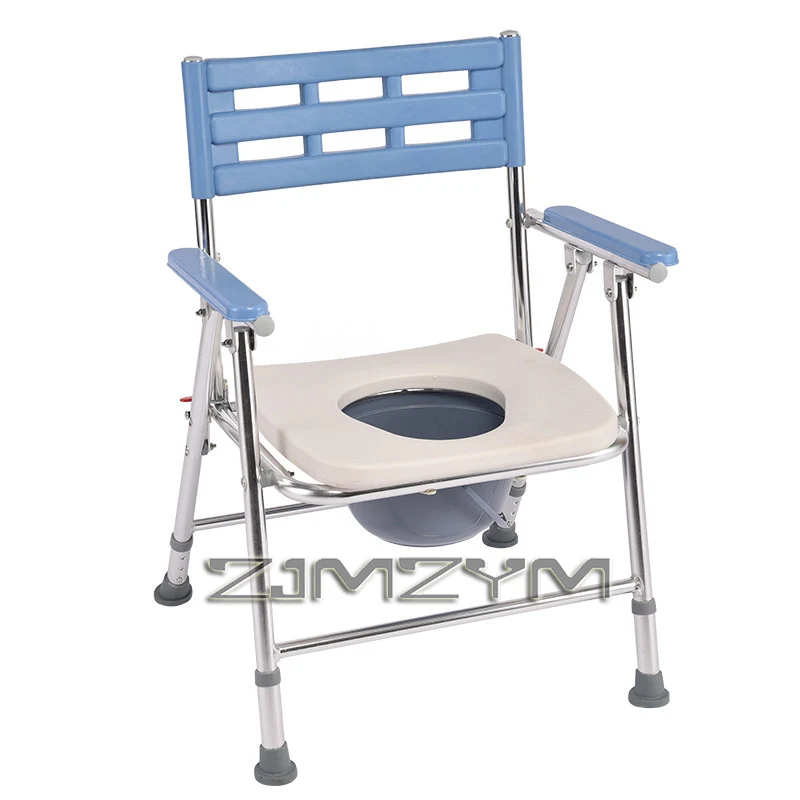 Стул для унитаза для пациентов из алюминиевого сплава, бытовой складной мобильный туалет, стул для ванны для пожилых людей и инвалидов