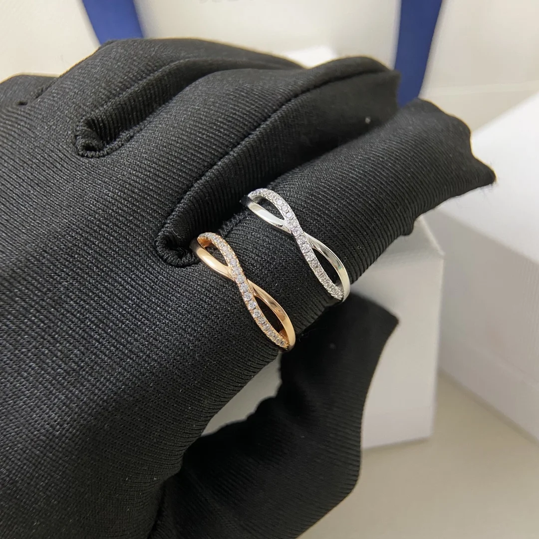 S925 Silver Classic Women's Ring Full Diamond Hollow Ring Multiple Choice Holiday Gift 2
