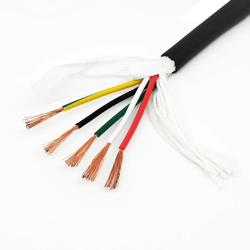 TRVV Copper Cable Heat Resistant 105℃ 26 24 22 20 18 17AWG 2/3/4/5/6/7/8Cores Oil Resistant Cable Black PVC Flexible Wire CNC