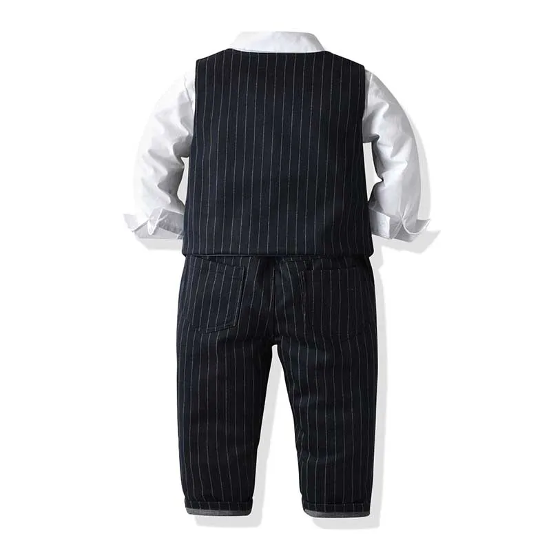 Kids Boys Wedding Suits Toddler Formal Suit Children Autumn Gentleman Birthday Party Suits British Wind Baby Boys Clothing Set