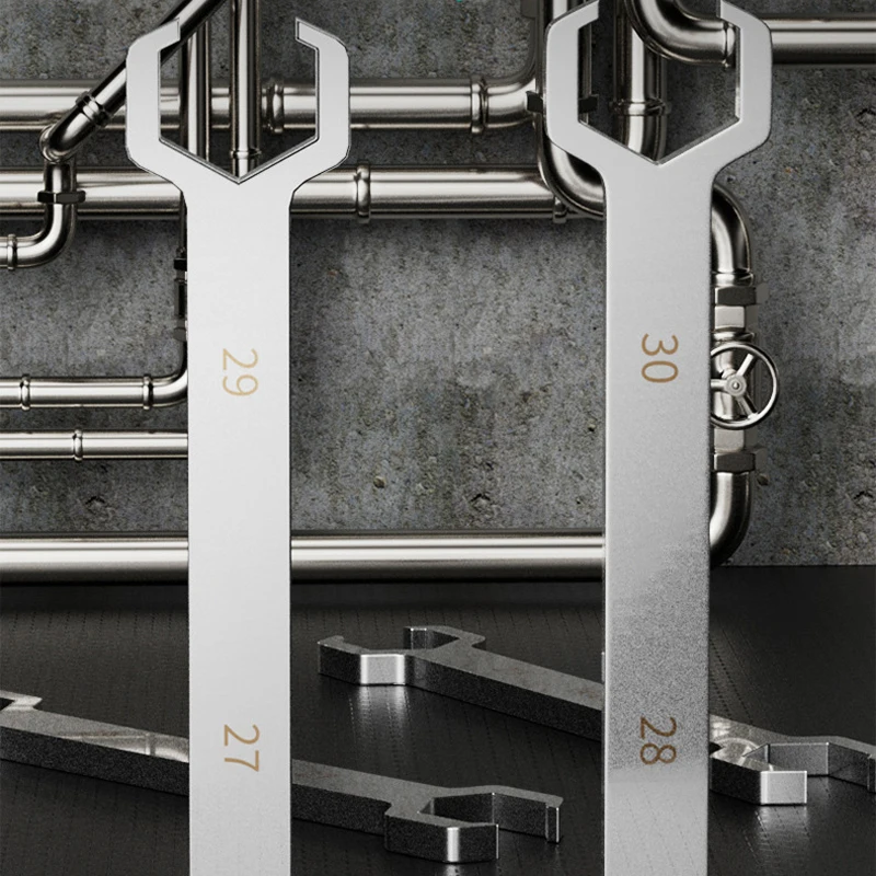27/29mm 28/30mm Verteiler-Ventilschlüssel Sanitär-Management-Mutternschlüssel Doppelkopf-Werkzeug Geothermischer Wasserverteiler Handwerkzeuge – Detail 10