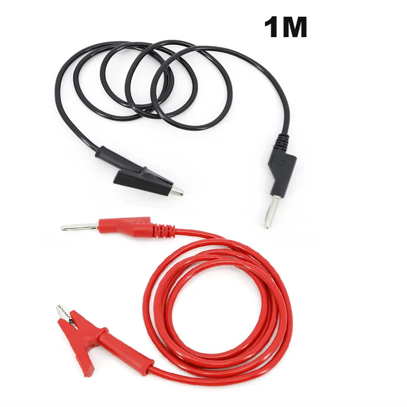 100cm 4mm Banana Plug to Alligator Clip Crocodile cable 15A Test lead Wire Line electrical Voltage multimeter cord