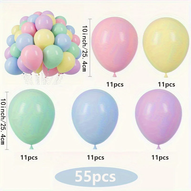 55Pcs Assorted Color Latex Balloons Party Christmas Halloween Decor Supplies