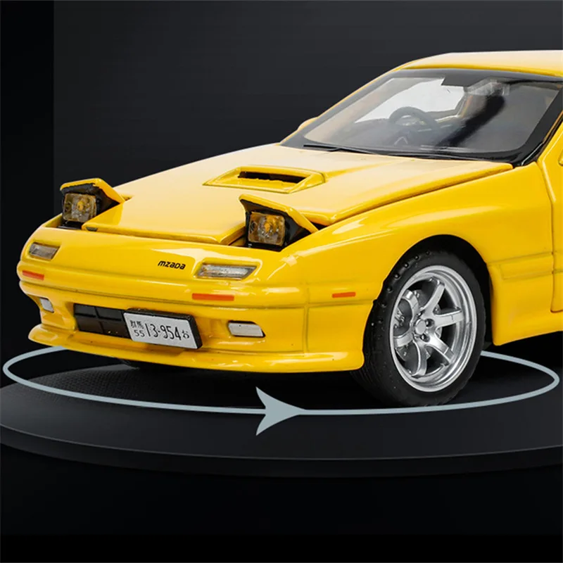 1:32 Mazda RX7 Alloy Sports Car Model Diecast Metal Toy Racing Vehicle Car Model Sound and Light High Simulation Childrens Gifts