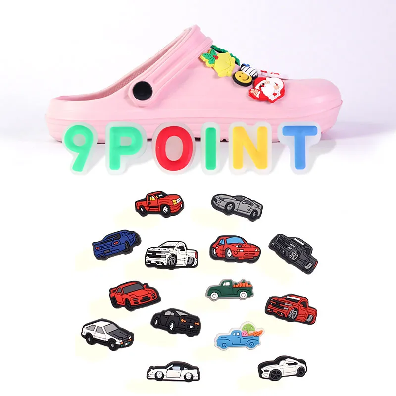 PVC Shoe Charms Cartoon Racing DIY Shoe Accessories Shoe Decoration Shoe Buckles for Clog Sandals X-mas Gifts  Buckle