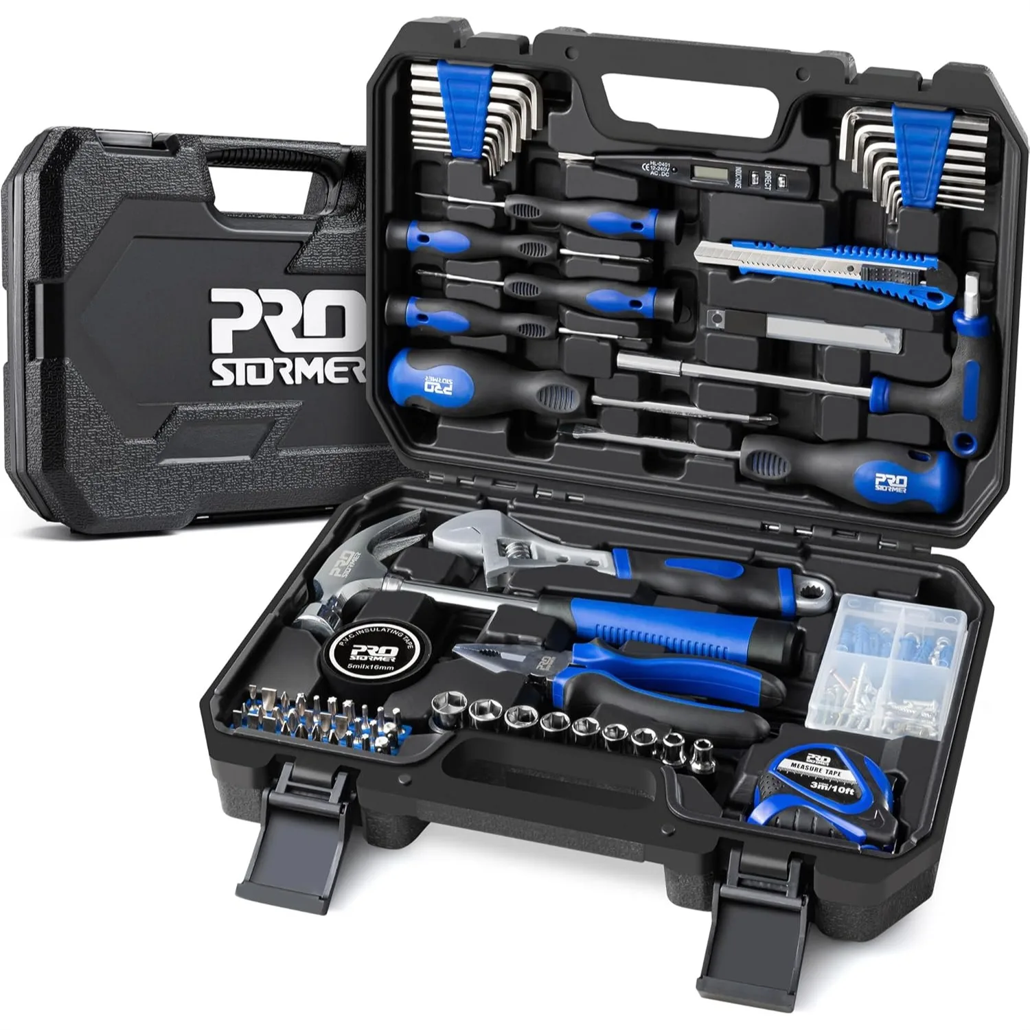 

179-Piece Home Tool Kit, General Household Hand Tool Set with Portable Storage Box for Apartment, Garage, Office and College