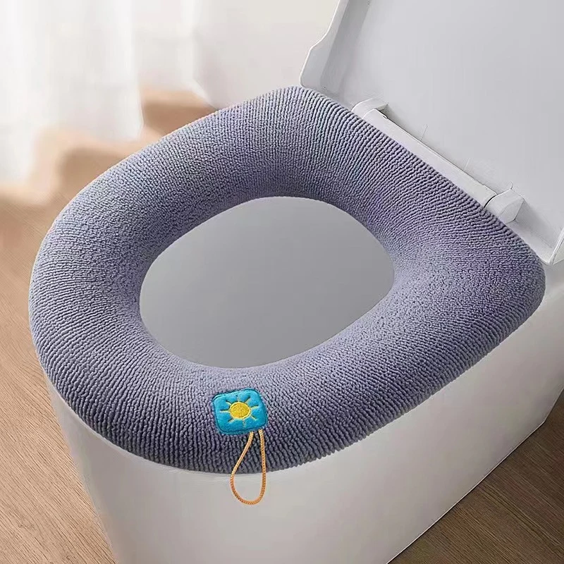 Funda para asiento de inodoro, estera lavable acrílica suave y cálida, decoración del hogar, taburete, funda para asiento, tapa de inodoro, accesorios para baño y hogar