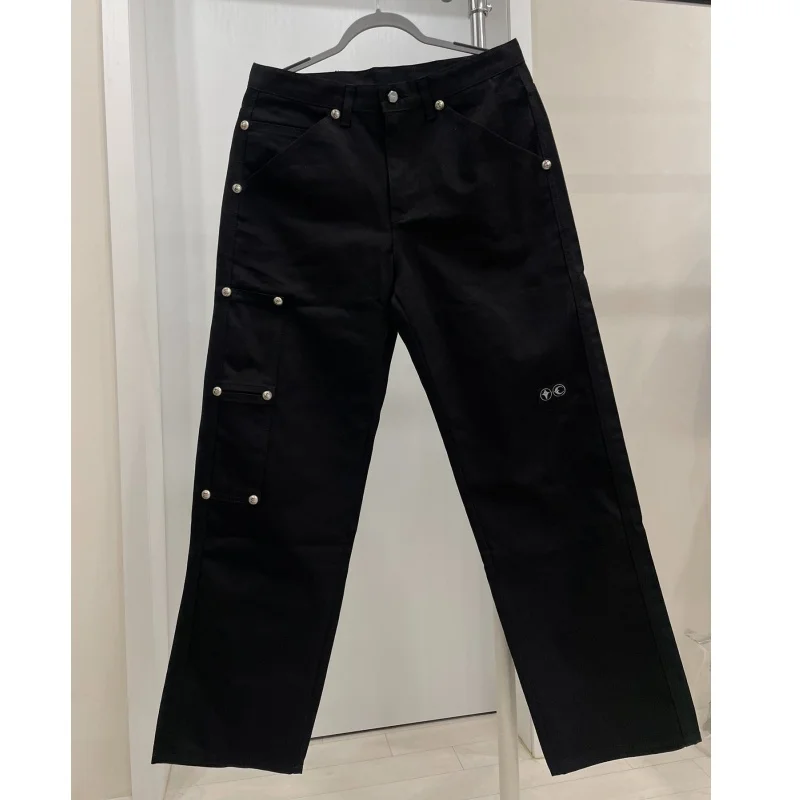 

25SS New Star Moon Logo с принтом для мужчин и женщин Thug Club Trourers, черные удобные повседневные брюки на пуговицах, длинные спортивные штаны
