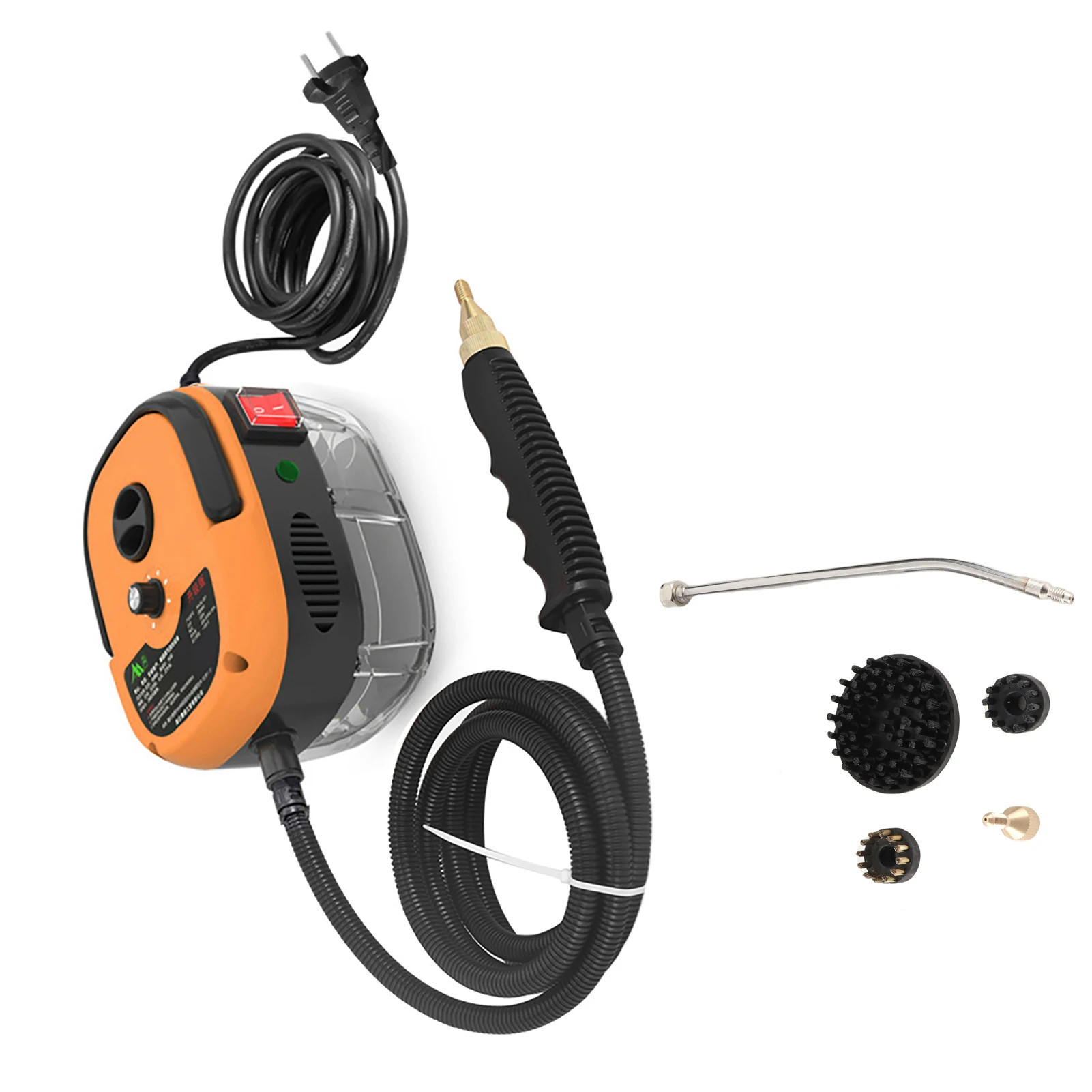 1500W Portable Handheld Steam Cleaner High Temperature Pressurized Steam Cleaning Machine with Brush Heads for Kitchen Furniture