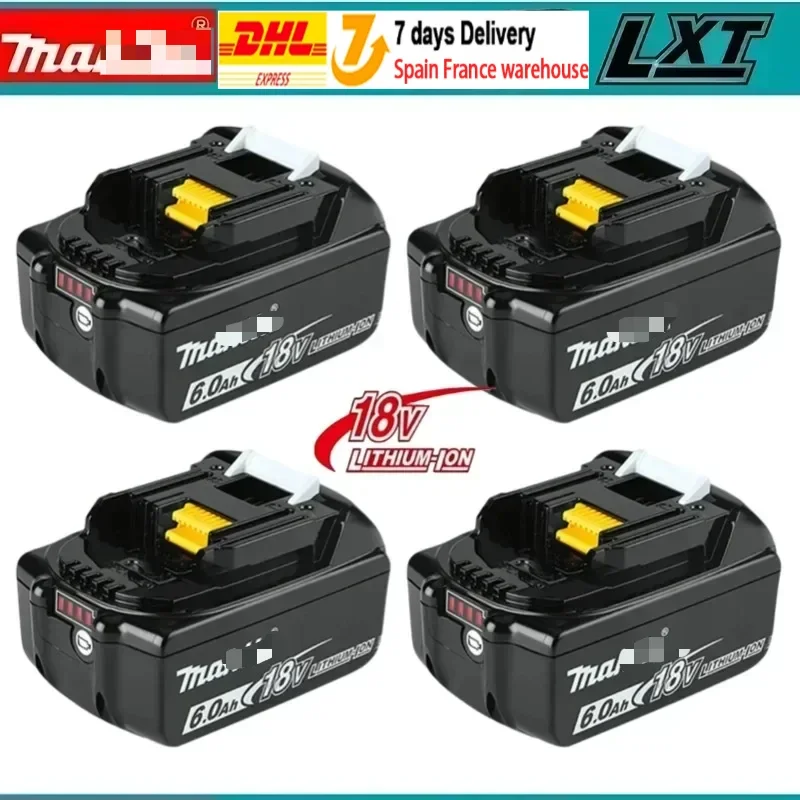 Makita 18V Battery 6AH 18v Li-ion Replacement LXT BL1860B BL1860 BL1850 BL1830 DHP482RFX9 BL1815 LXT400 for Cordless Drills