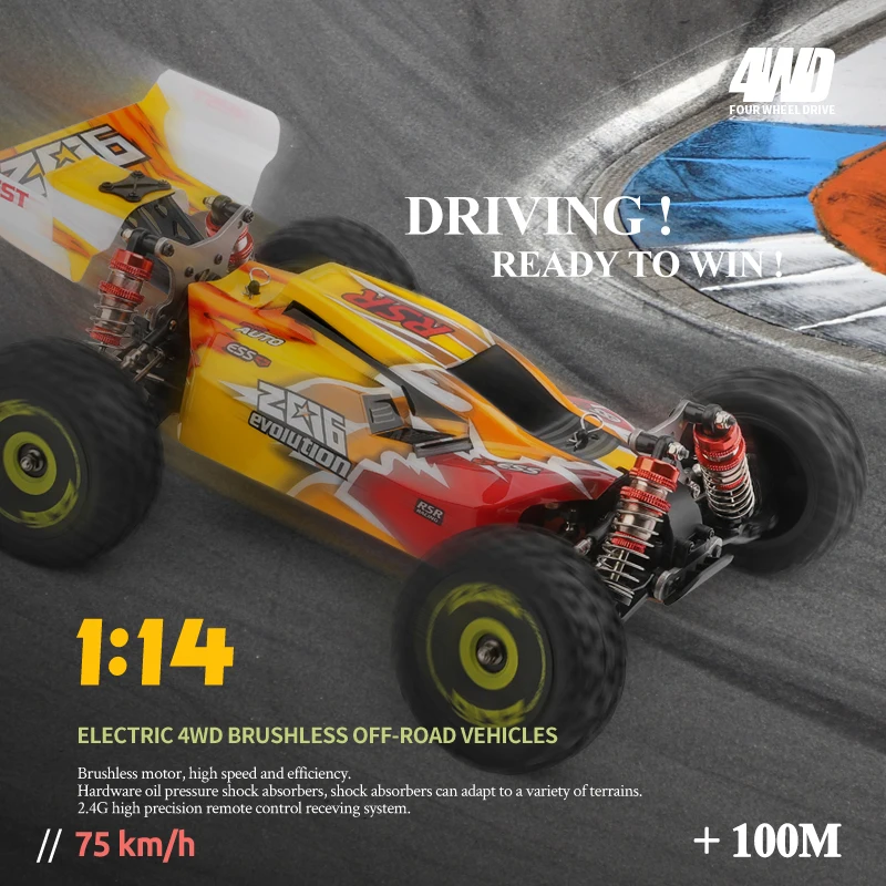 WLtoys 1/14 144010 144001 RC Car High Speed Racing Vehicle 4WD Off-Road 2.4G Remote Control Drifting Crawler Toys for Children