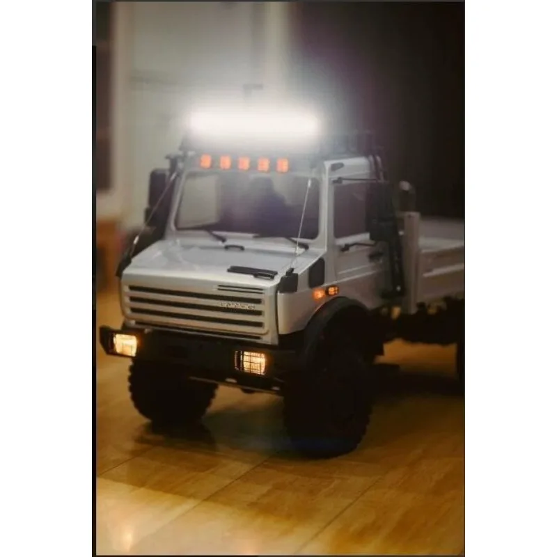For 1:7 Rlaarlo UM07 Unimog Multi-Function Roof Rack, Hidden Wiring, Tree Deflector & Single Side Ladder For Overland Mod