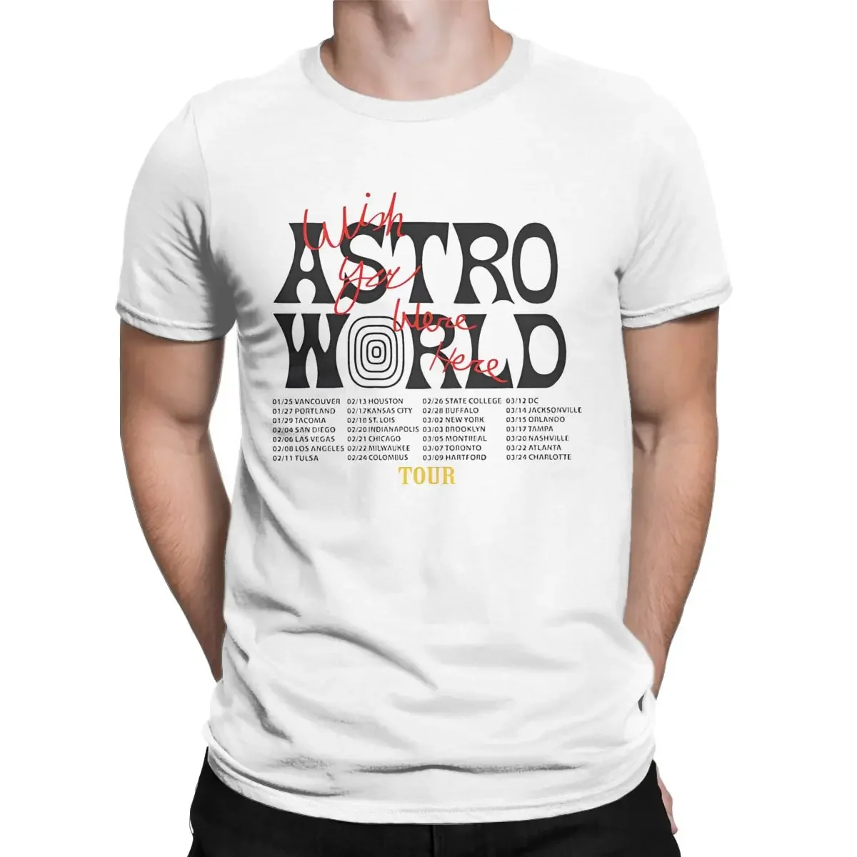 Travis Astroworld T Shirt Men Cotton Vintage T-Shirt O Neck Tour Tee Shirt Short Sleeve Tops Big Size