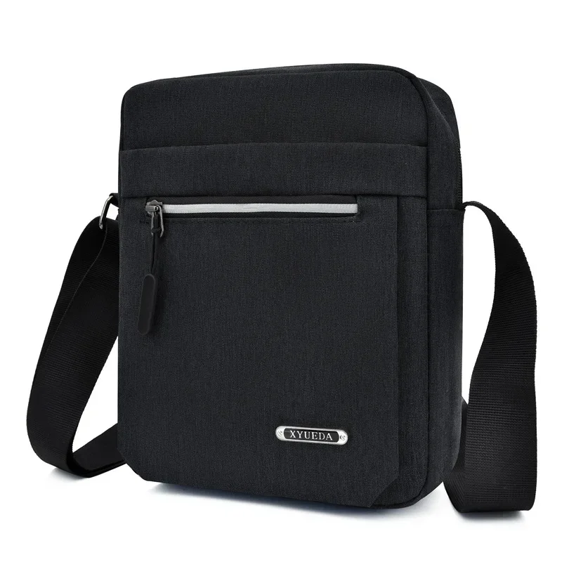 

Men's business casual Oxford cloth soft surface zipper shoulder bag Vertical square diagonal mobile phone notebook small bag