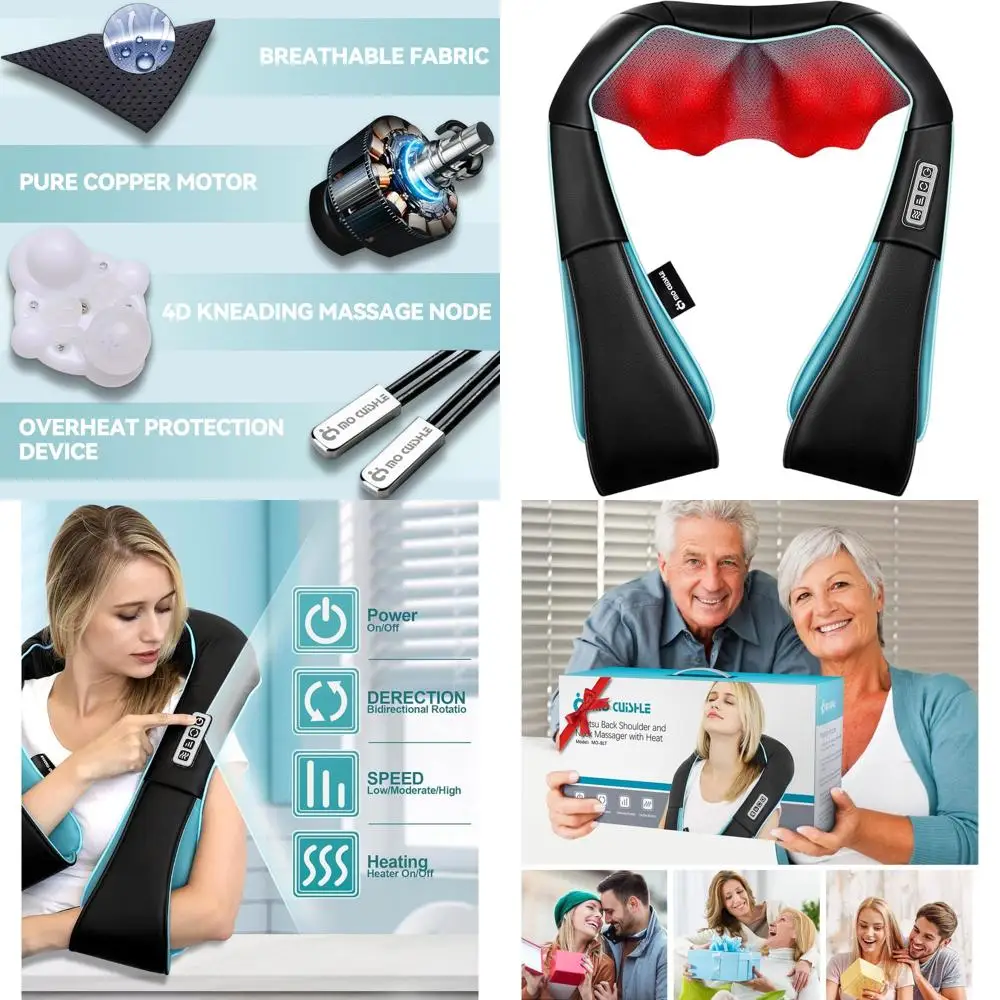 

Массажер шиацу с подогревом для шеи и плеч — подарок для глубокого разминания и релаксации для праздников и особых дней