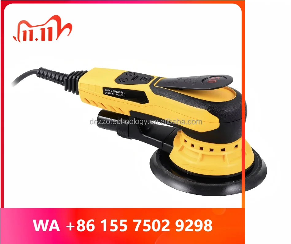 400W Brushless Random Orbital Sander with Plle Wire arile Speed Corded Orbital Grinder for Finishing Corner Carwood
