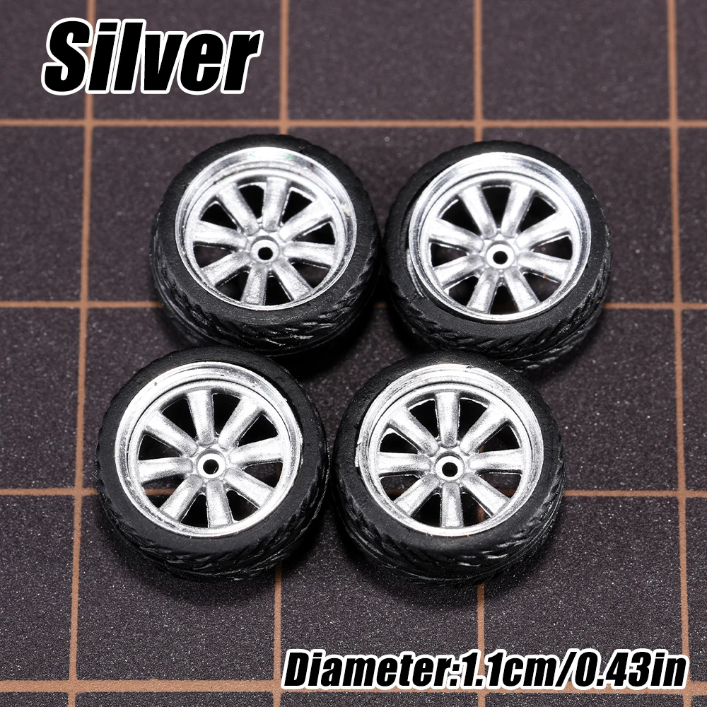1/64 Modellauto-Räder 4er-Set - 11mm Durchmesser ABS-Gummireifen mit Bremsscheibe - Upgrade-Teile für Tomica Diecast-Fahrzeuge – Detail 21
