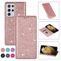 Wallet Glitter Leather Case For Samsung Galaxy S23 Ultra S22 S21 FE S20 FE S10 Plus A04s A13 A14 A23 A33 A50 A51 A52 A53 A54 A71