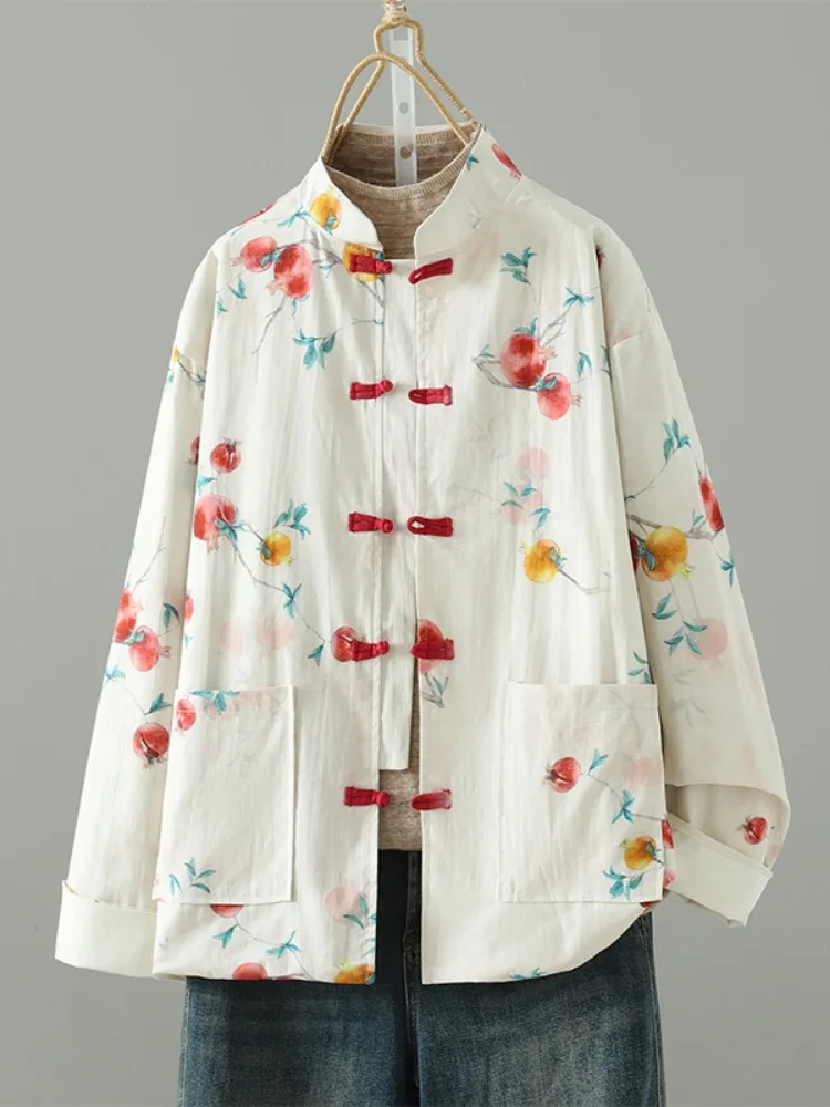 High-End Retro Linen Home Jacket Women's Handmade Buttoned Tea Clothing New Chinese Style Buddha Series Top for Autumn