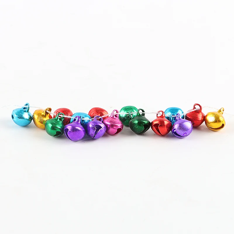 (100pcs/pack)11x9.14mm Colorful Bells Wrought Christmas Decorations Jingling Bell Toy Clothing