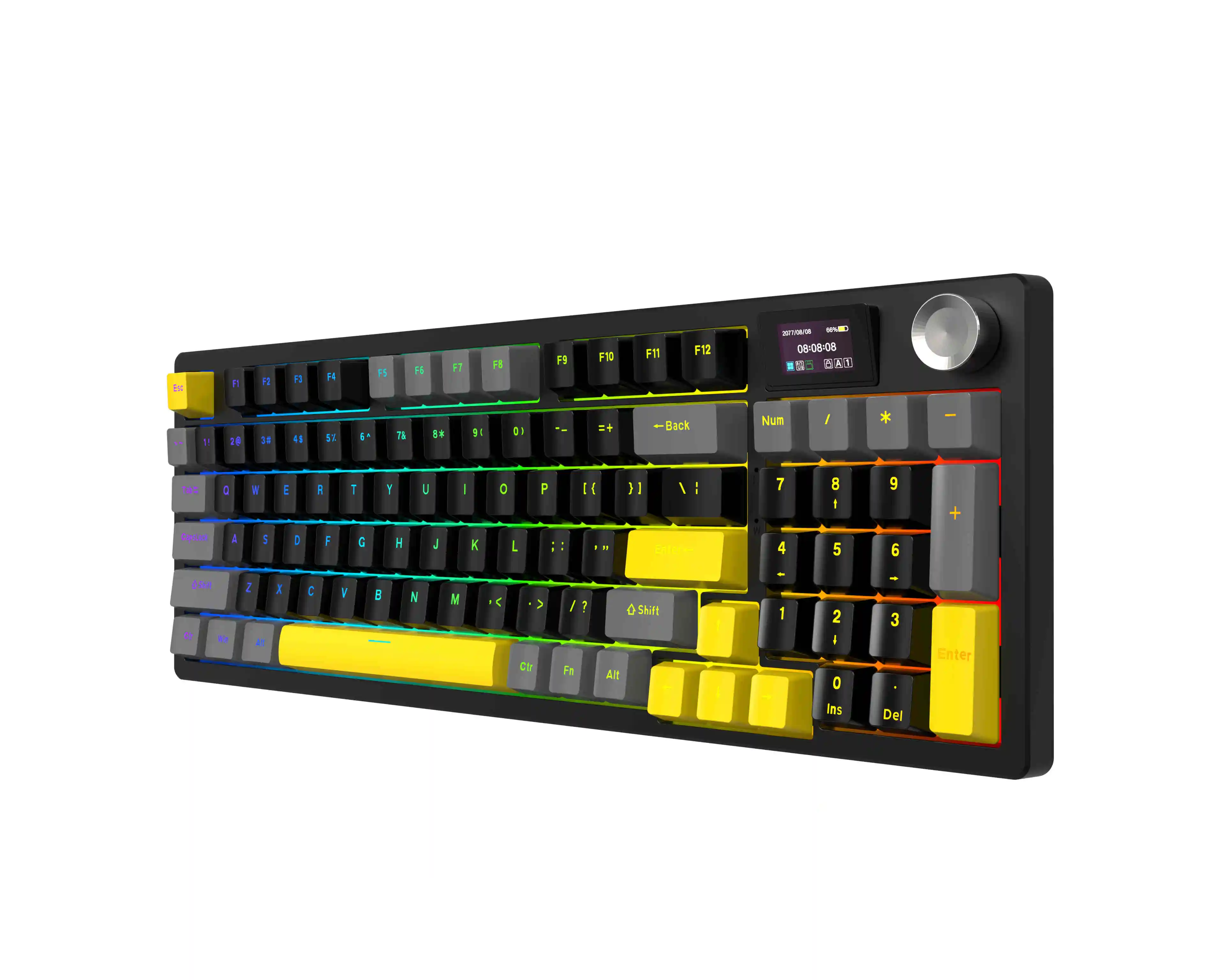 Wholesale New 97 Keys Three Mode Mechanical Keyboard with LCD Display Gaming Keyboard Wired Keyboard for Laptop Computer Desktop
