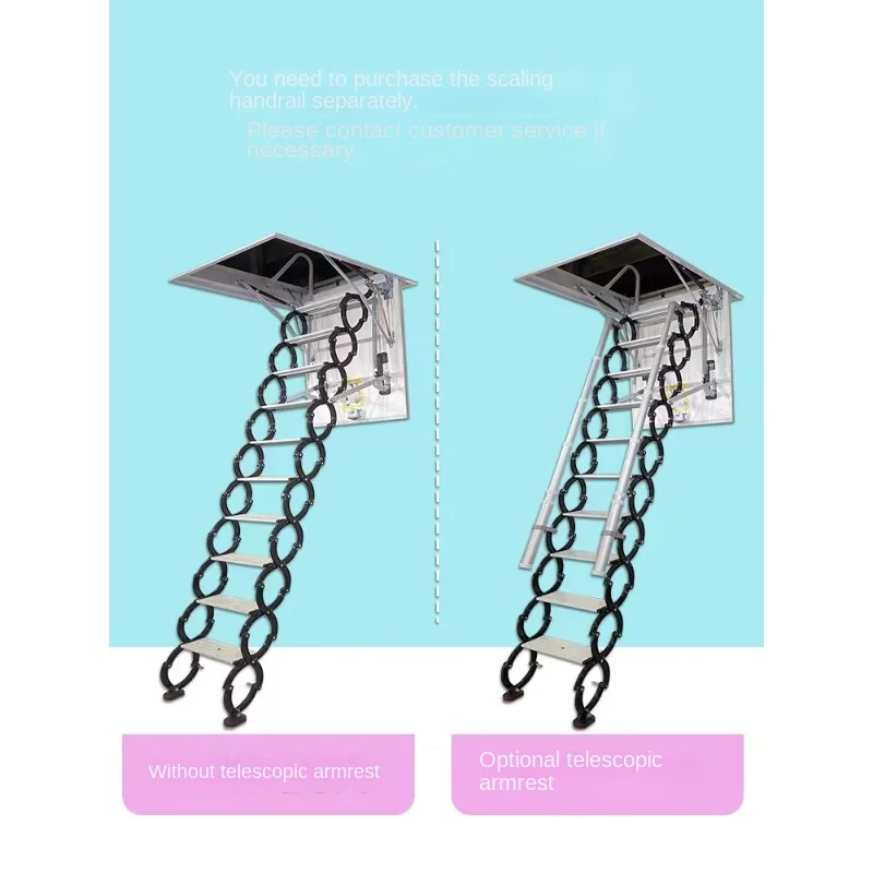 

Expansion staircase thickened household folding indoor multifunctional lifting duplex villa fire protection aluminum alloy