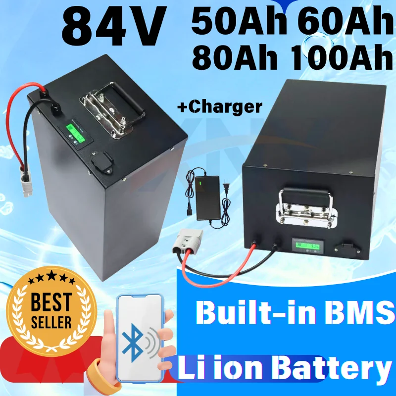 XNY 84V 50Ah 60Ah 80Ah 100Ah Lithium ion Battery with Bluetooth BMS 23S for 2KW 4KW 5KW 8KW Two Wheeler Four