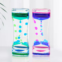 Liquid Oil Hourglasses Home Decoration Creative Double Colors Acrylic Floating Liquid Drop Oil Hourglasses Motion Bubbler Timer