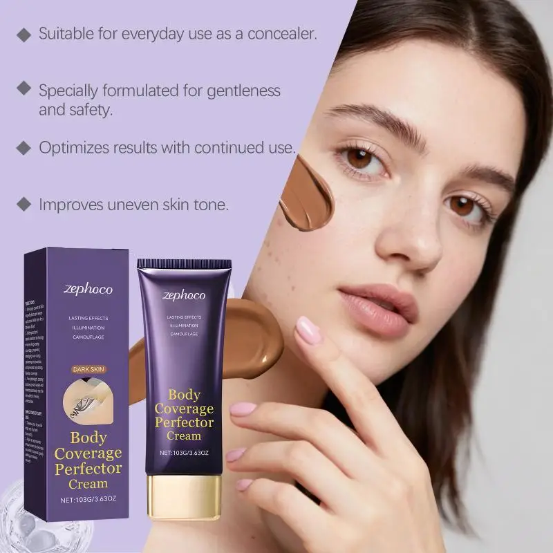 Corrector de Cobertura, Base de Maquillaje Corporal que Cubre Imperfecciones Perfectamente, Cubre Tatuajes sin Manchar y Dura Mucho Tiempo