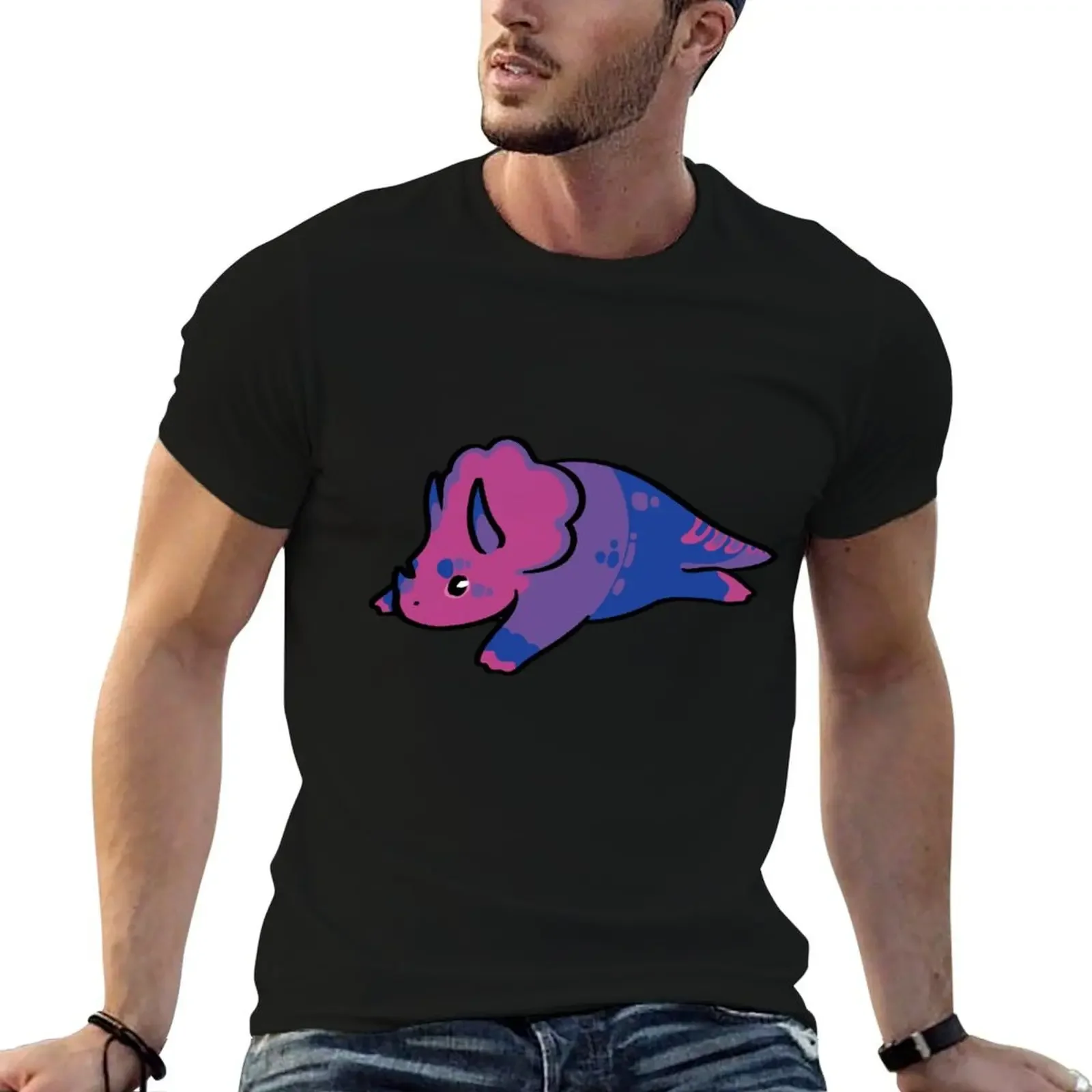 

biceratops LGBTQ pride dino T-Shirt graphic t shirt vintage graphic t shirts custom t-shirts Anime t-shirt vintage t shirt men