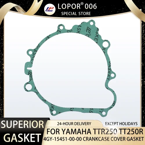 LOPOR-Junta de cubierta del cárter del motor de la motocicleta, sello para YAMAHA TTR250, TT-R250, 99-06, TT250R, TT-R250, 93-04, TTR, TT-R, TT, 250 R