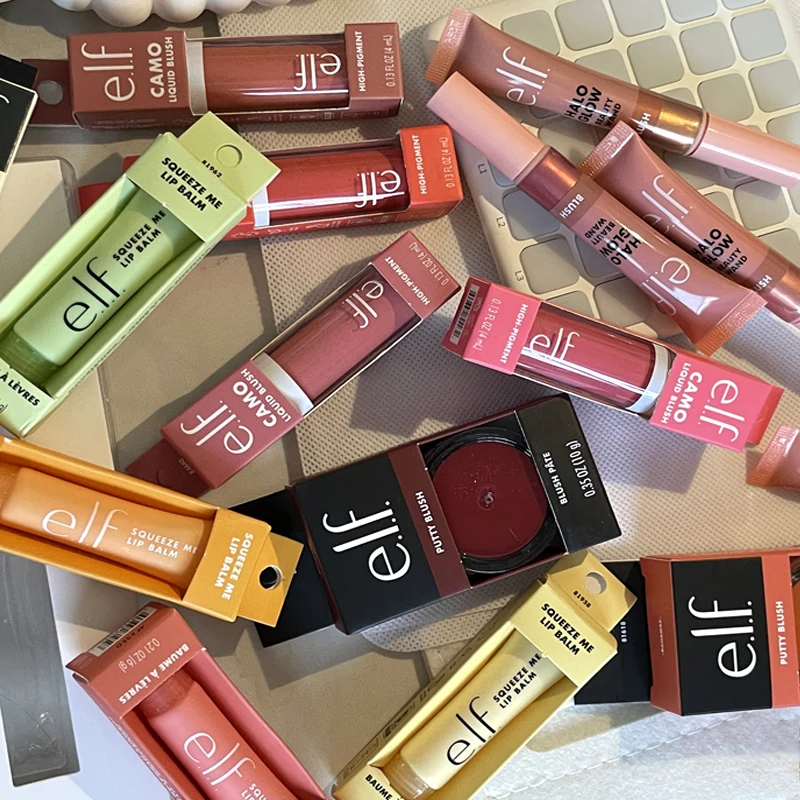 Nuevo Brillo Labial Líquido ELF, Hidratante con Sabor a Frutas, Exfolia la Piel Muerta, Define los Contornos del Rostro, Regalos de Maquillaje