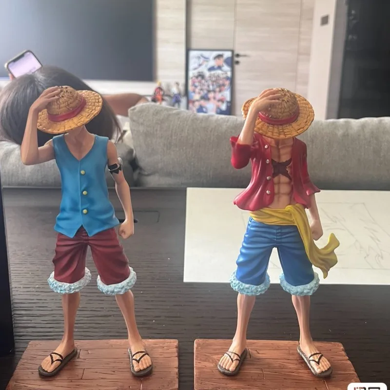 23cm Anime Luffy Two Years Later Statue GK One Piece Figure Straw Hat Monkey D Luffy Action Figures Pvc Collection Model Gifts