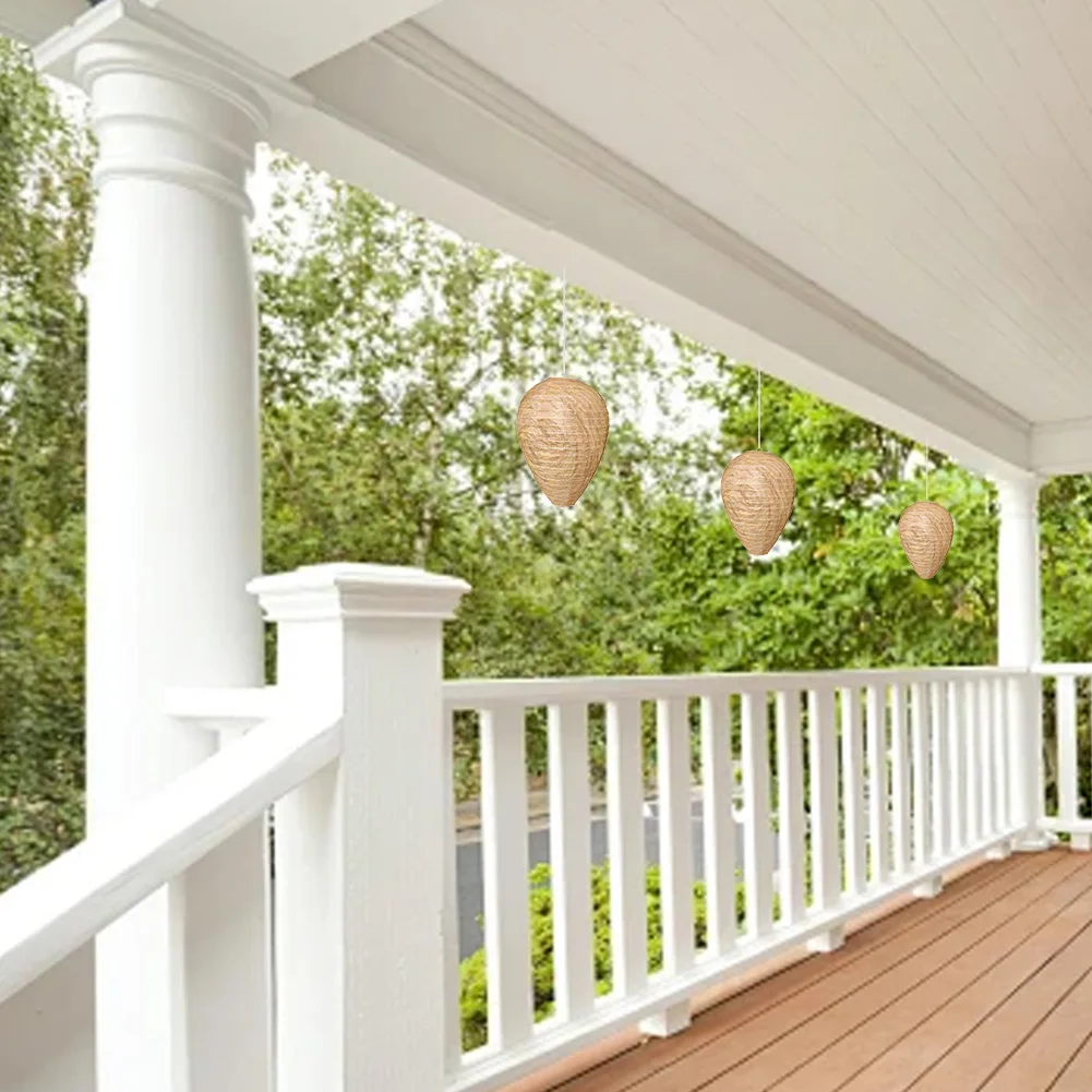 دبور عش شرك معلق دبور رادع مقاوم للماء طارد الدبابير آمنة وهمية فخ محرك خلية النحل فانوس للخارجية