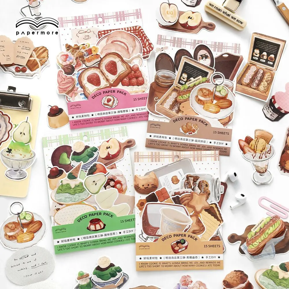 15pcs/lot Memo Pads Material Paper Tomorrow's Store Diary DIY Scrapbooking Cards Junk Journal Retro Background Decoration Paper