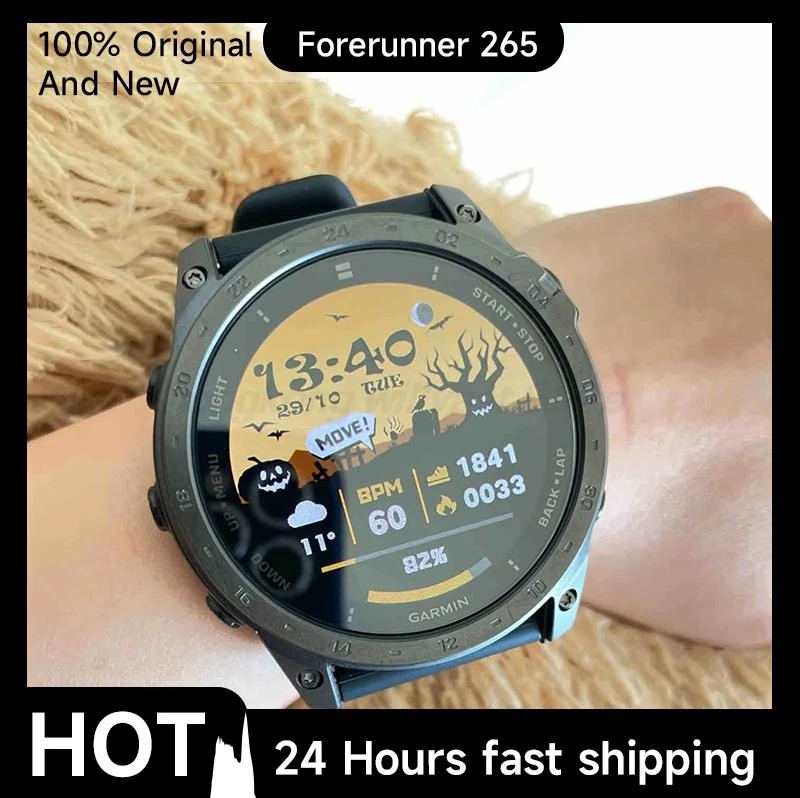 ساعة ذكية للجري Garmin Forerunner 265، شاشة AMOLED ملونة، مراقبة التدريب وانصراض الاسترداد Garmin Smartwatch 265S #1