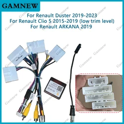Car Audio Wiring Harness with Canbus Box For Renault Arkana Clio Duster Aftermarket 16pin CD/DVD Stereo Installation Wire Adapte